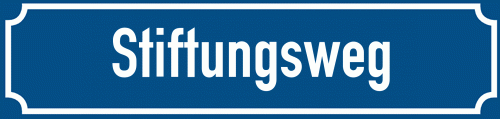 Straßenschild Stiftungsweg