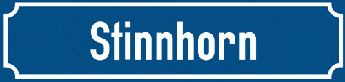 Straßenschild Stinnhorn