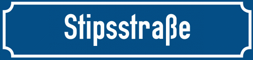 Straßenschild Stipsstraße