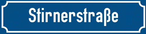Straßenschild Stirnerstraße