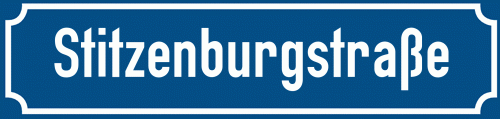 Straßenschild Stitzenburgstraße