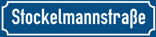 Straßenschild Stockelmannstraße zum kostenlosen Download