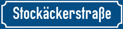 Straßenschild Stockäckerstraße zum kostenlosen Download
