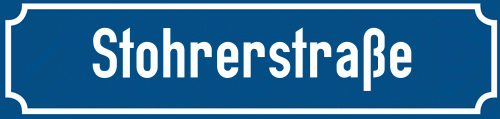 Straßenschild Stohrerstraße