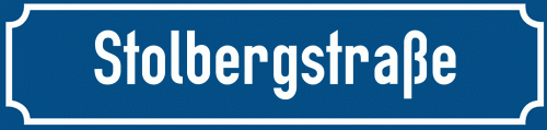Straßenschild Stolbergstraße