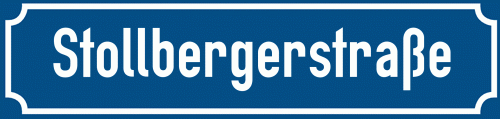 Straßenschild Stollbergerstraße zum kostenlosen Download