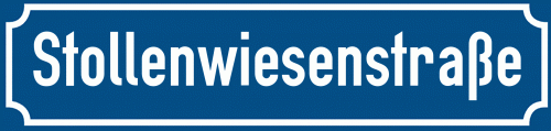 Straßenschild Stollenwiesenstraße zum kostenlosen Download