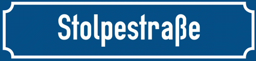 Straßenschild Stolpestraße