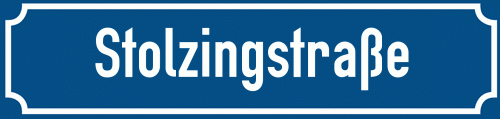 Straßenschild Stolzingstraße zum kostenlosen Download