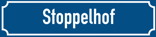 Straßenschild Stoppelhof