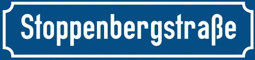 Straßenschild Stoppenbergstraße