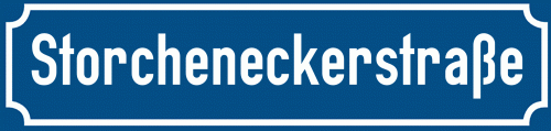 Straßenschild Storcheneckerstraße zum kostenlosen Download