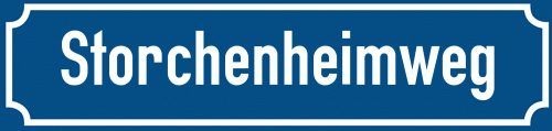 Straßenschild Storchenheimweg