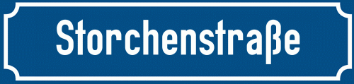 Straßenschild Storchenstraße