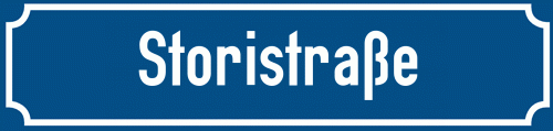 Straßenschild Storistraße