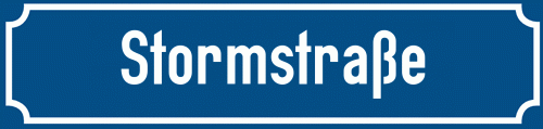 Straßenschild Stormstraße zum kostenlosen Download