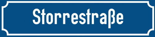 Straßenschild Storrestraße
