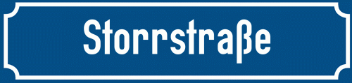 Straßenschild Storrstraße zum kostenlosen Download