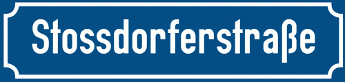 Straßenschild Stossdorferstraße zum kostenlosen Download