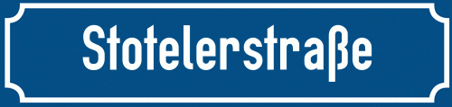 Straßenschild Stotelerstraße