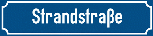 Straßenschild Strandstraße zum kostenlosen Download