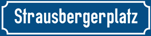 Straßenschild Strausbergerplatz zum kostenlosen Download
