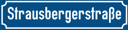 Straßenschild Strausbergerstraße zum kostenlosen Download