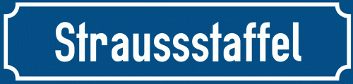 Straßenschild Straussstaffel zum kostenlosen Download