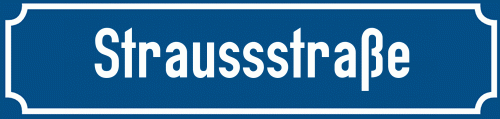 Straßenschild Straussstraße