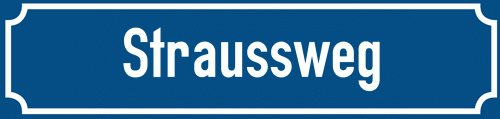Straßenschild Straussweg