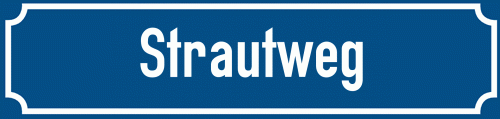 Straßenschild Strautweg