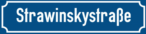 Straßenschild Strawinskystraße zum kostenlosen Download