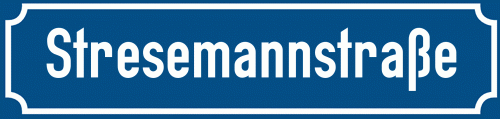 Straßenschild Stresemannstraße zum kostenlosen Download