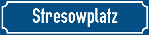 Straßenschild Stresowplatz zum kostenlosen Download