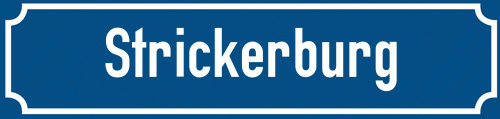 Straßenschild Strickerburg