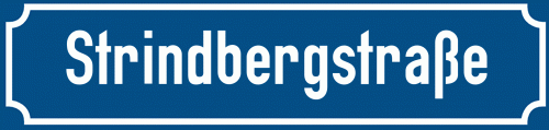 Straßenschild Strindbergstraße