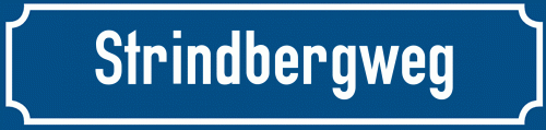Straßenschild Strindbergweg