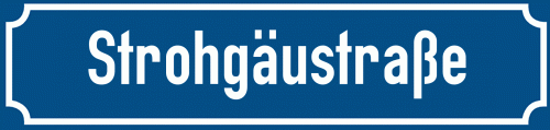 Straßenschild Strohgäustraße zum kostenlosen Download
