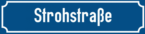 Straßenschild Strohstraße