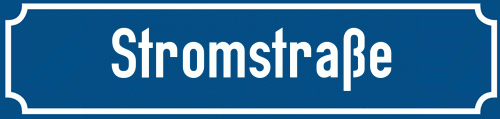 Straßenschild Stromstraße zum kostenlosen Download