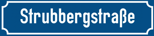 Straßenschild Strubbergstraße
