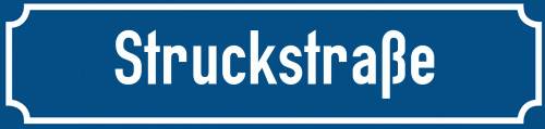 Straßenschild Struckstraße