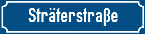 Straßenschild Sträterstraße zum kostenlosen Download