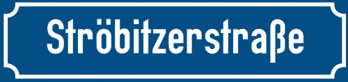 Straßenschild Ströbitzerstraße zum kostenlosen Download