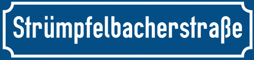 Straßenschild Strümpfelbacherstraße zum kostenlosen Download