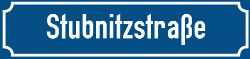 Straßenschild Stubnitzstraße