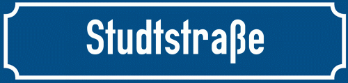 Straßenschild Studtstraße