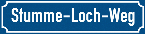 Straßenschild Stumme-Loch-Weg zum kostenlosen Download