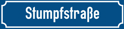 Straßenschild Stumpfstraße