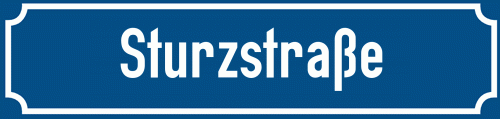 Straßenschild Sturzstraße